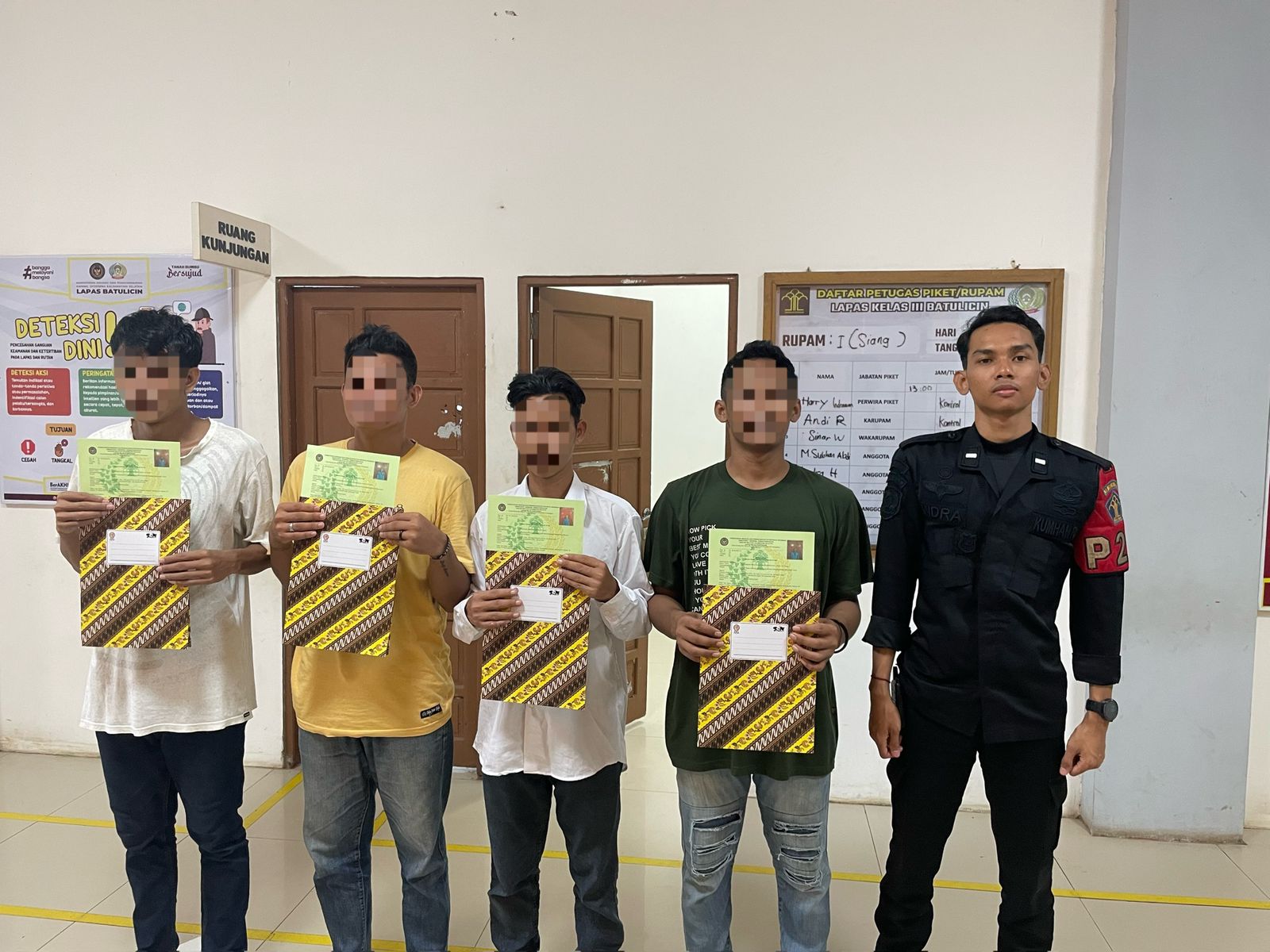 Berkah Pemberian Amnesti Oleh Presiden RI, Empat Warga Binaan Lapas Batulicin Resmi Bebas