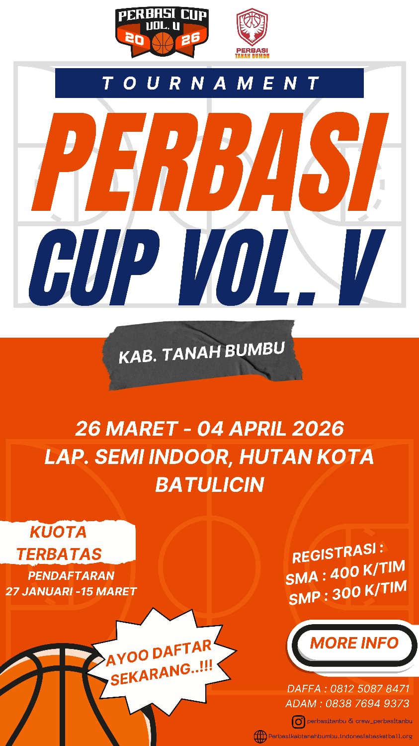 PERBASI Cup Vol. V 2026 Resmi Bergulir, Panggung Lahirnya Bintang Basket Muda Tanah Bumbu